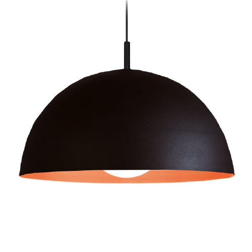 Colgante 55cm E27 grafito con interior cobre